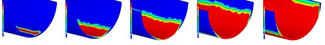 Infusion simulation of the root of a wind blade using solid modeling to account for the flow media influence on the resin flow with PAM-RTM