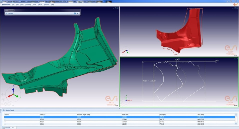 Material cost estimation - Blank outline and nesting