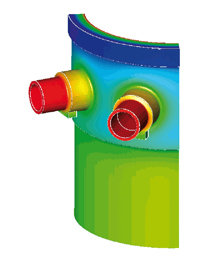 Temperature on reactor nozzles. Courtesy of AREVA