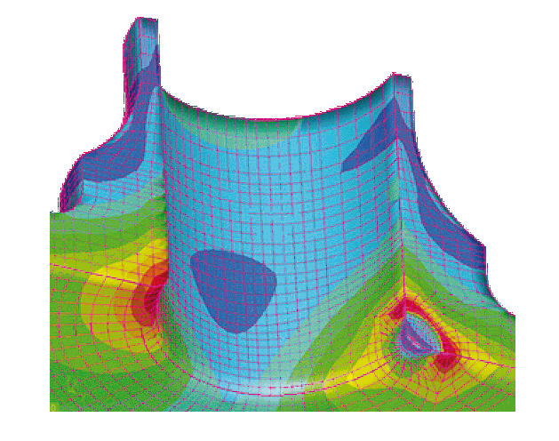 Crack initiation in a nozzle. Courtesy of Tractebel Engineering