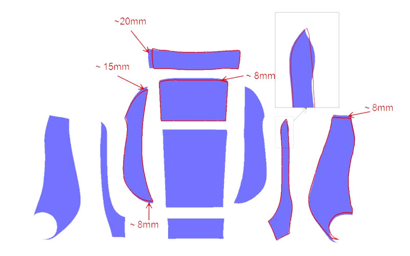 Corrected patches shapes