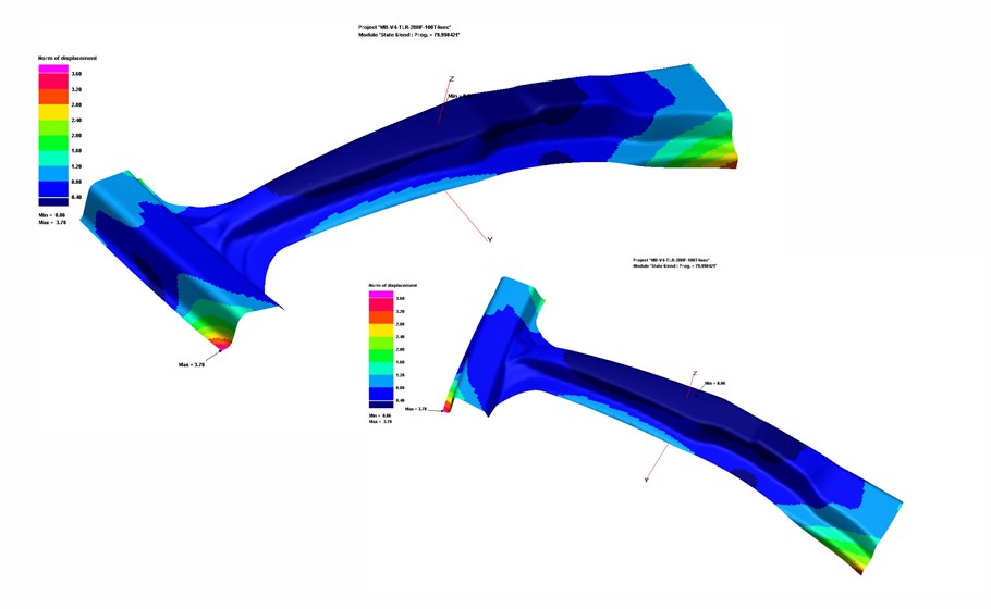 Distortion due to air-cooling in a partially hardened part