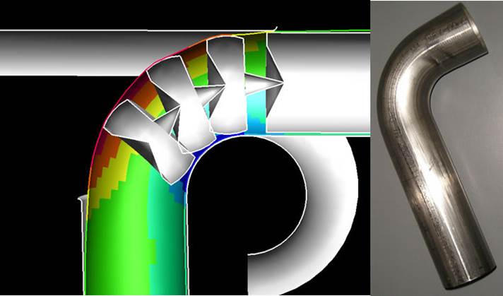 Accurate bending simulation with precise influence of mandrel balls Courtesy of Mewag Maschinenfabrig A