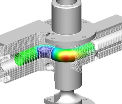 Simulation of a compound bend. Courtesy of Tenneco Automotive